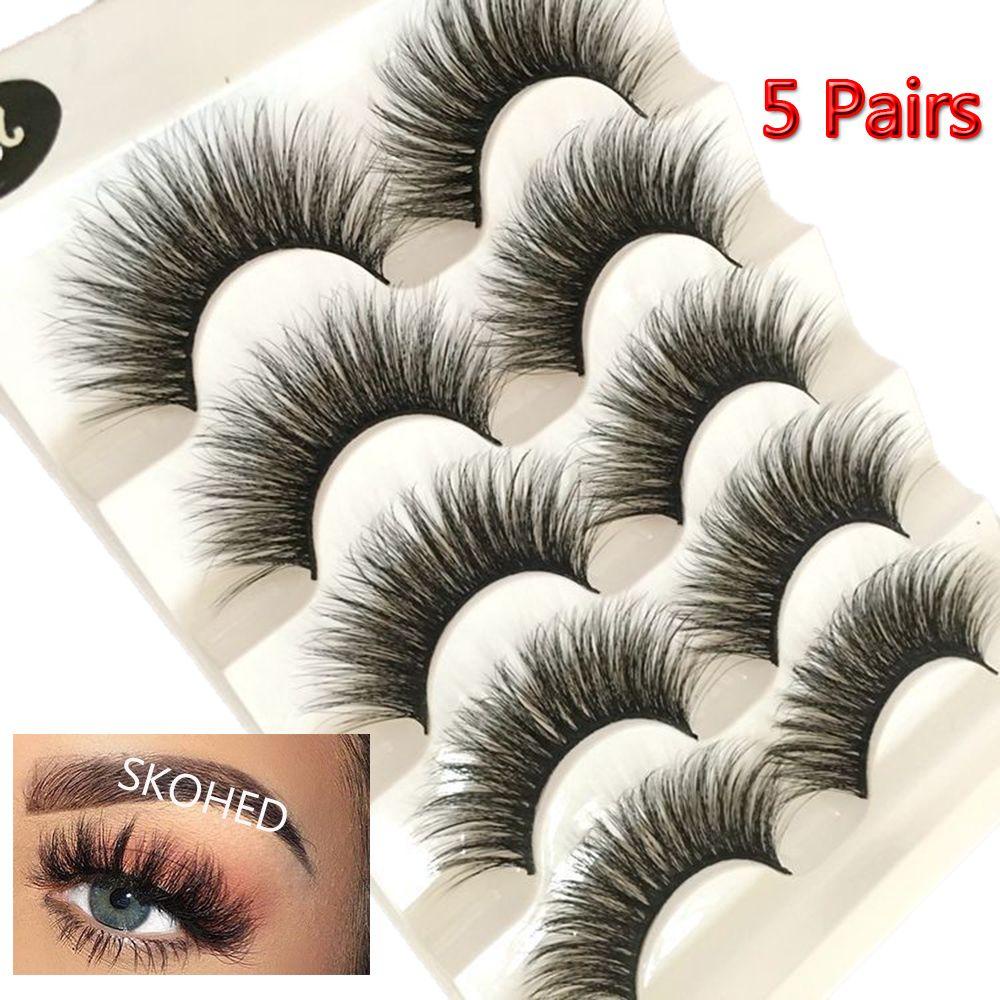 Bộ 5 Cặp Lông Mi Giả 6D Dài Trang Điểm Tự Nhiên