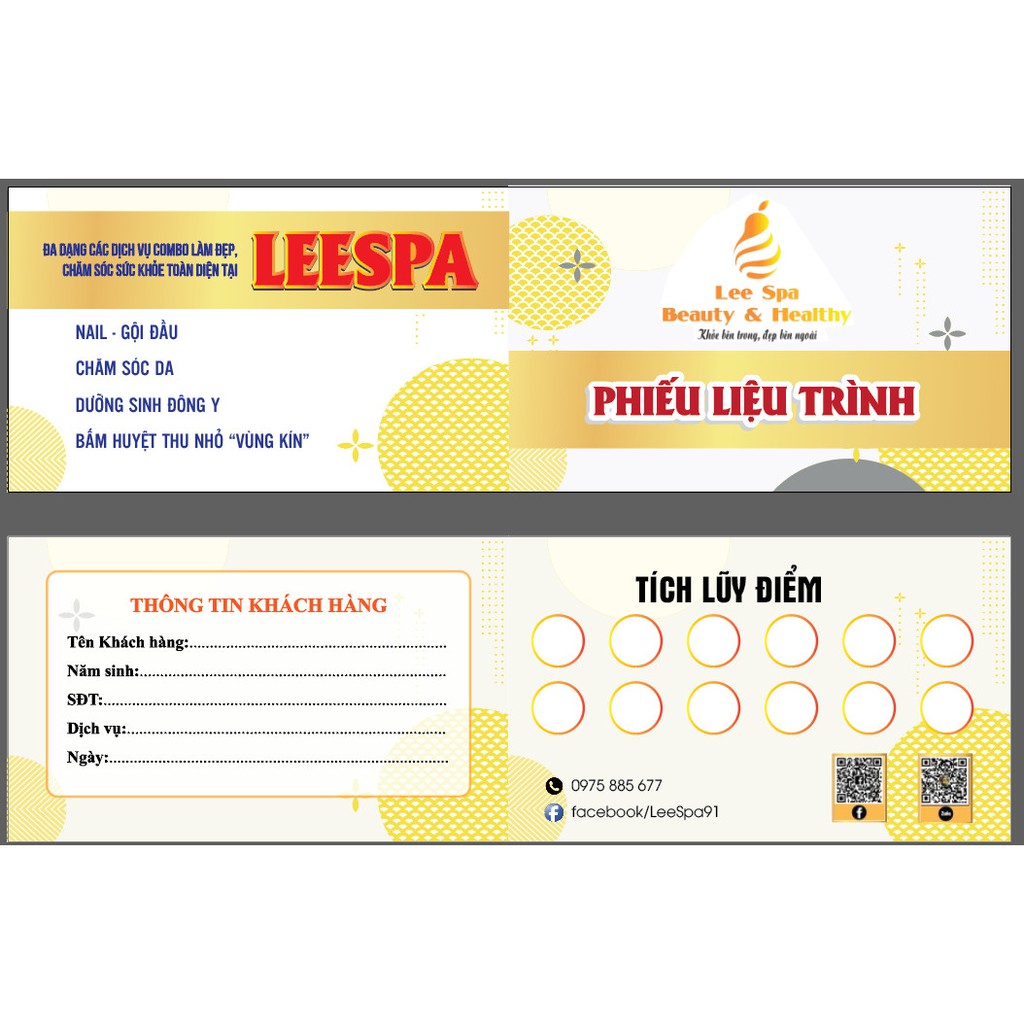 [COMBO 200card - 500card] Phiếu Liệu Trình/ Voucher cho Spa _ Thiết kế theo yêu cầu