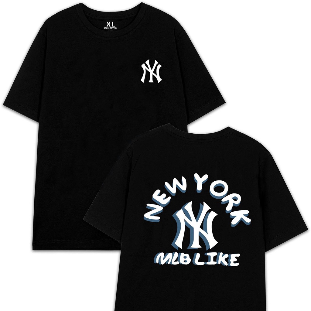 Tổng hợp Mẫu Áo thun NY MLB forrm rộng hình in siêu đẹp, Áo Phông Unisex Nam Nữ
