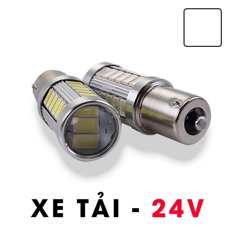 Bóng đèn lùi, xi nhan xe tải LED 24v 18w thấu kính, chuẩn 1156 - BAY15D