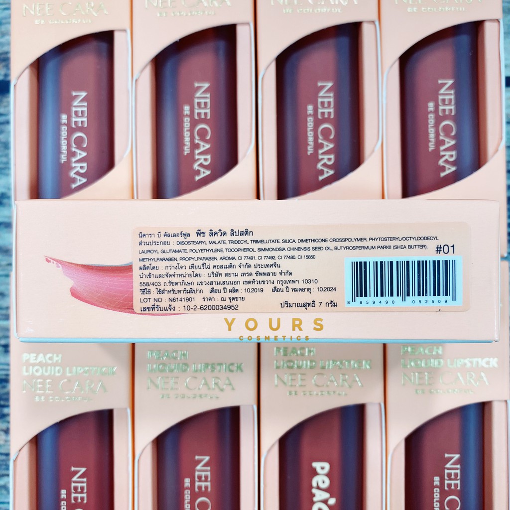 [Auth Thái] Son Kem Lì Nee Cara Peach Liquid Lipstick Màu Đỏ Hồng Cam N614 No.01