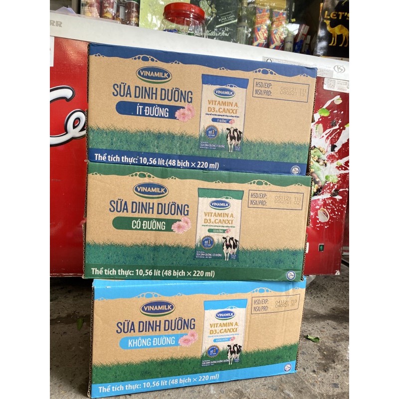 Thùng 48 Túi Sữa Tươi Vinamilk Đủ Vị (48 túi x220ml)
