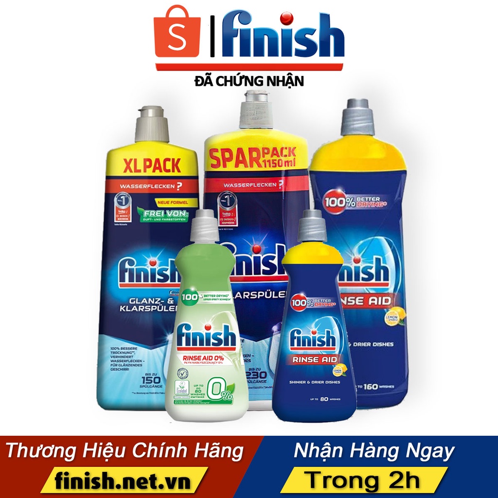 Nước làm bóng chén bát Finish - Trợ xả máy rửa chén bát