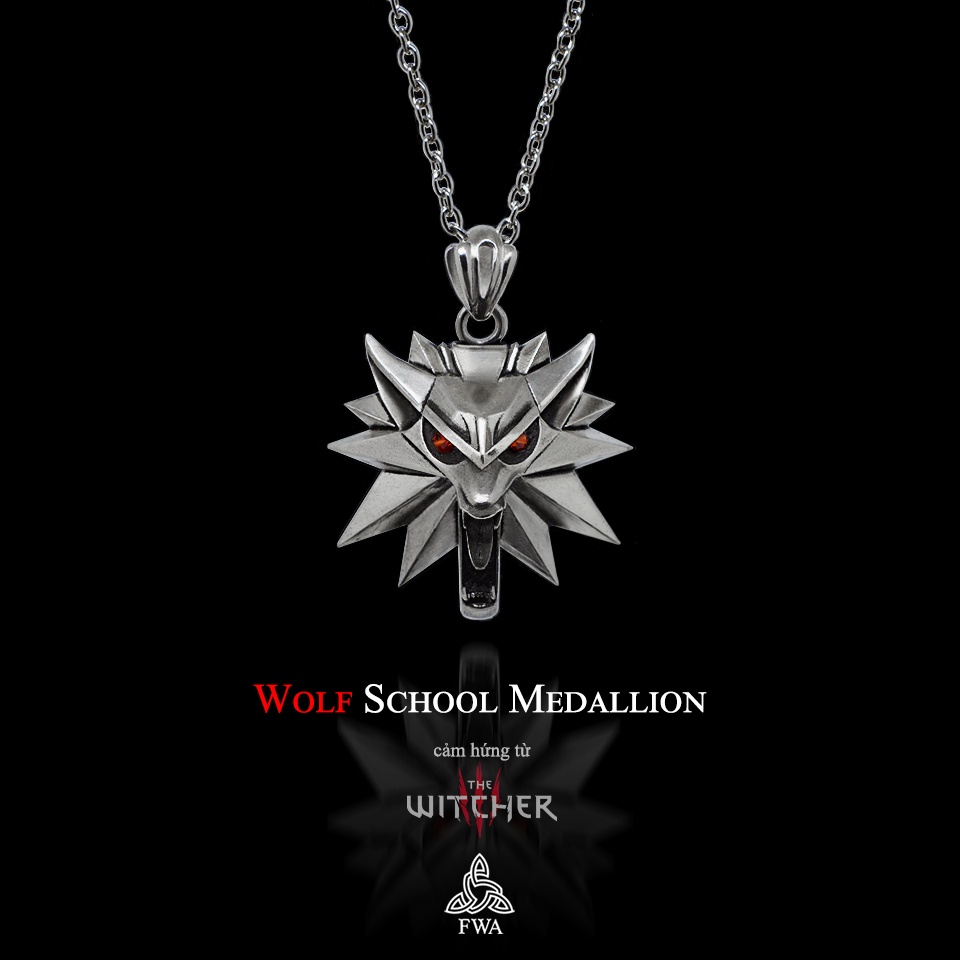 Mặt bạc nam FWA Sói Witcher - The Witcher Game