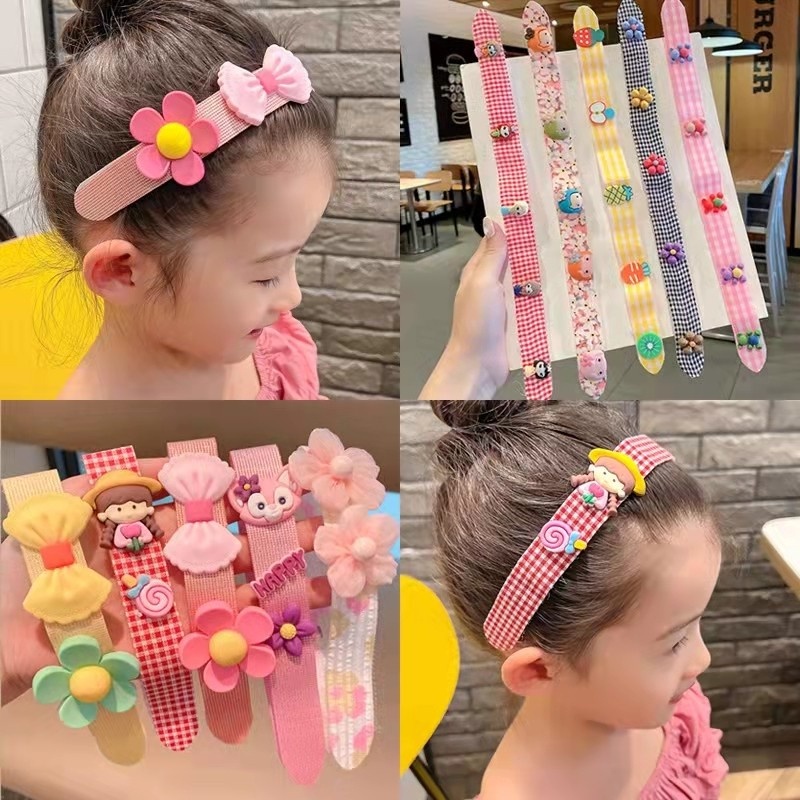 【kifli】Băng Đô Cài Tóc Khóa Dán Họa Tiết Hoạt Hình Phong Cách Hàn Quốc Đáng Yêu Cho Bé Gái