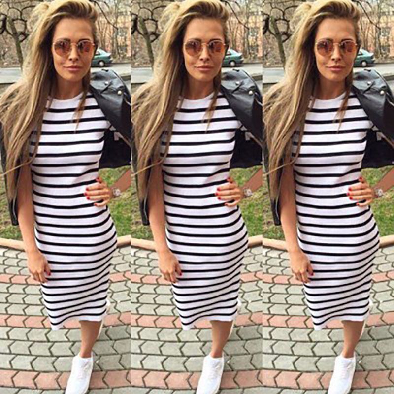 Đầm Maxi Hoạ Tiết Kẻ Sọc Phong Cách Bohomian