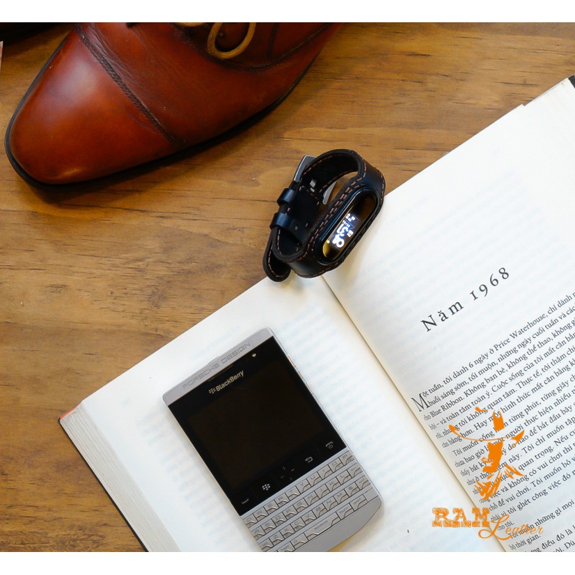 Dây miband da bò thật cao cấp cho miband 3 , miband 4 , miband 5, miband 6 - RAM Leather