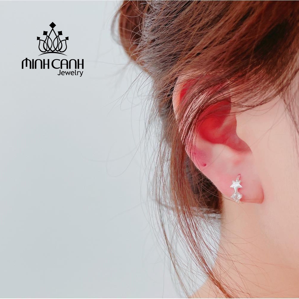 Khuyên Tai Bạc Bấm Sao Đá Minh Canh Jewelry