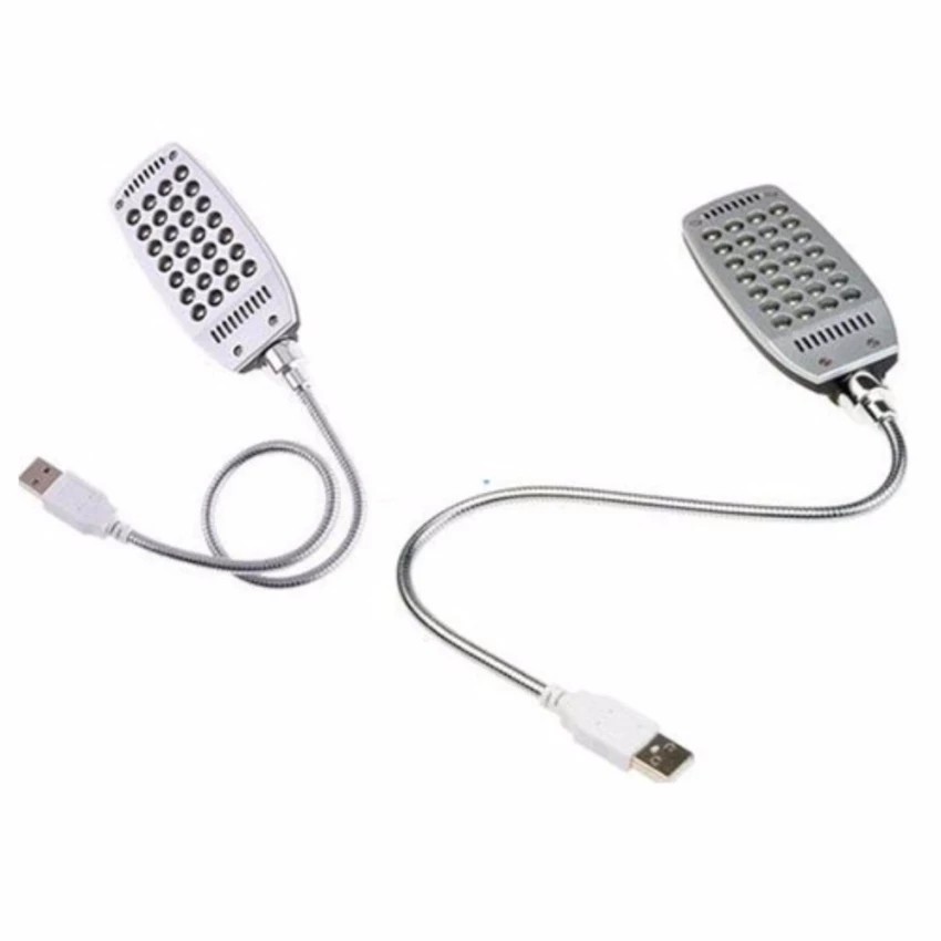 2 đèn học LED usb 28 bóng siêu sáng quay 360 độ (Bạc)