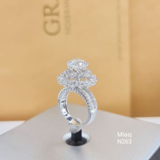 Nhẫn bạc Ý S925 MiASJ N263 nữ nạm đá cao cấp, sang trọng