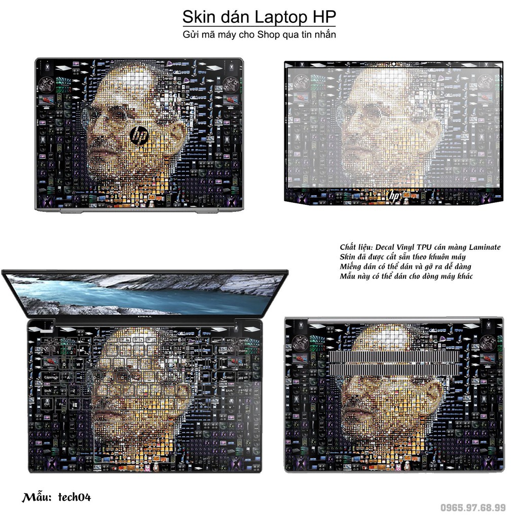 Skin dán Laptop HP in hình Công nghệ (inbox mã máy cho Shop)