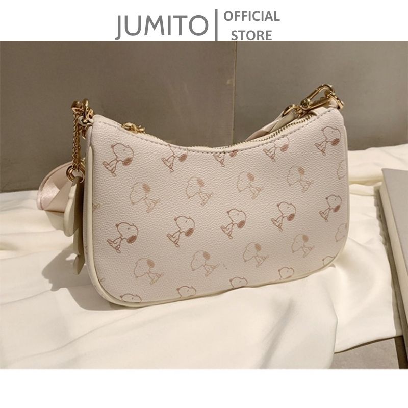 Túi xách nữ mini giá rẻ đeo chéo kẹp nách có dây xích kèm ví nhỏ cực xinh JUMITO T1.023