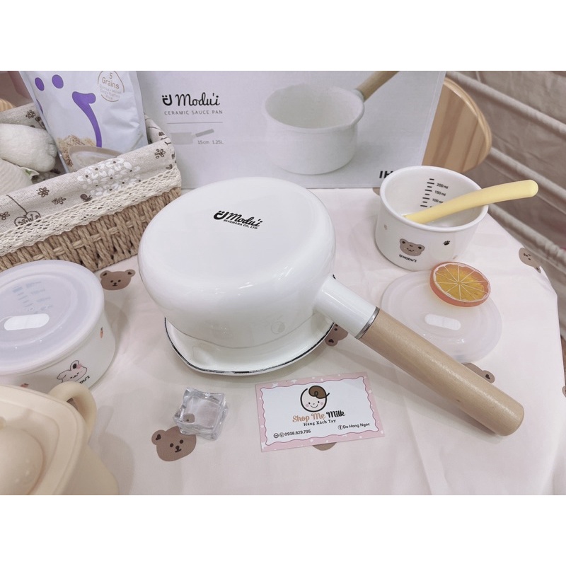 Nồi sứ Modui nấu cháo cao cấp TẶNG KÈM QUÀ CHO BÉ