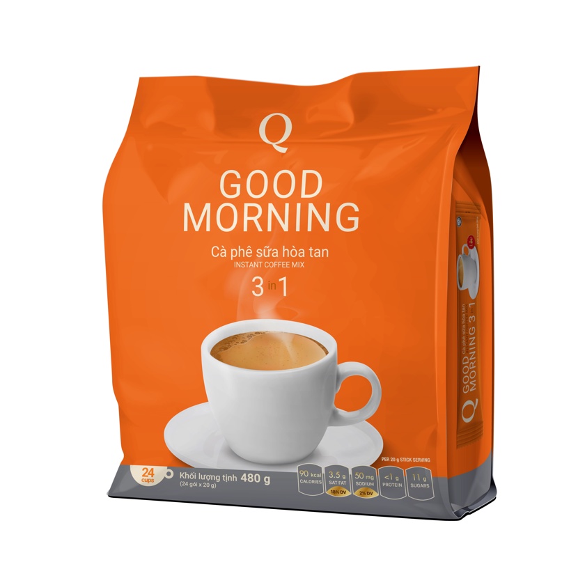 Cafe sữa hòa tan Good Morning Trần Quang bịch 24 gói