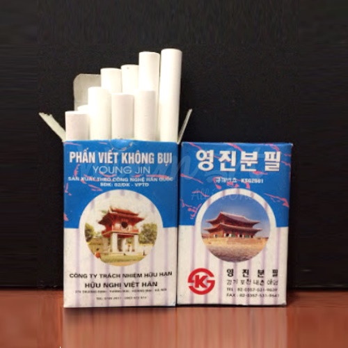 Phấn trắng viết bảng không bụi Việt Hàn phấn trắng hộp 10 viên giá rẻ ANKICO