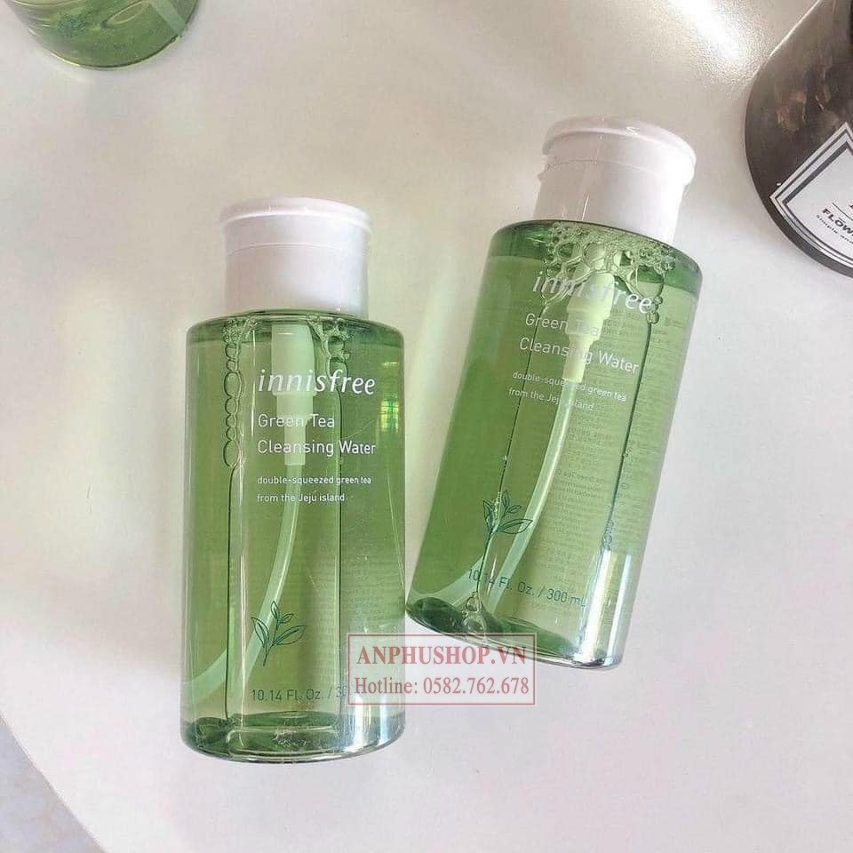 Nước tẩy trang  Innisfree Green Tea Cleansing Water 300ml, Tẩy trang cho da dầu mun innisfree ( Hàng chính hãng)