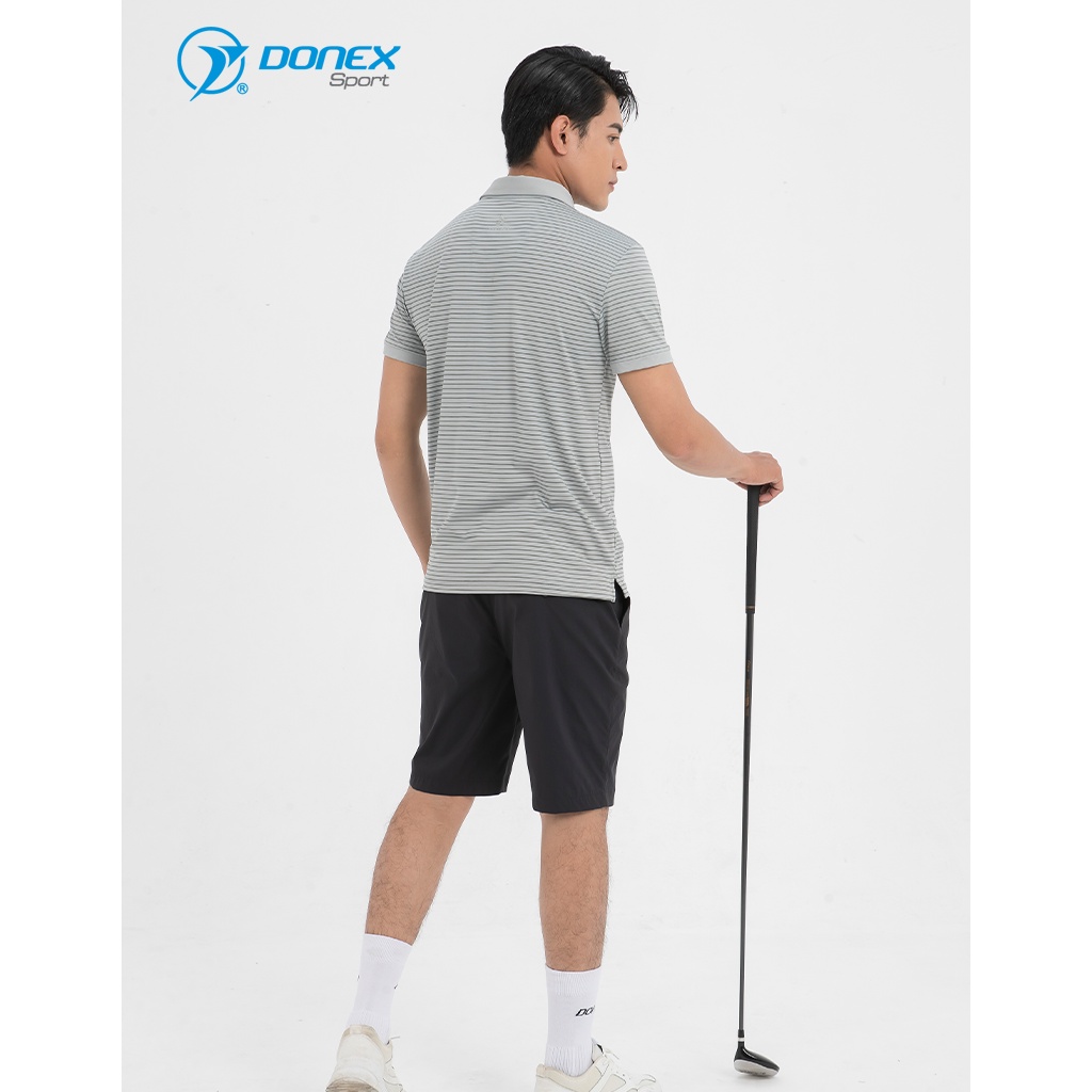 Áo Thể Thao Nam Golf Có Cổ DONEXPRO Form Chuẩn, Ghi Kẻ, Chất Liệu Thun LTEX Cao Cấp Thoải Mái Vận Động MC-9046