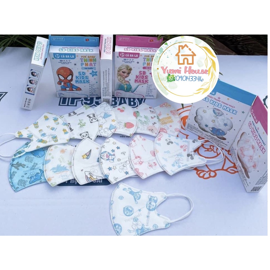 [Được chọn mẫu 2] Khẩu Trang Cho Bé 5D Mask Kids 3-6Y (1 Hộp 10 Chiếc), Kháng Khuẩn, Chống Bụi Mịn