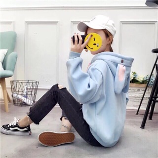 (CÓ ẢNH THẬT) Áo hoodie tai thỏ