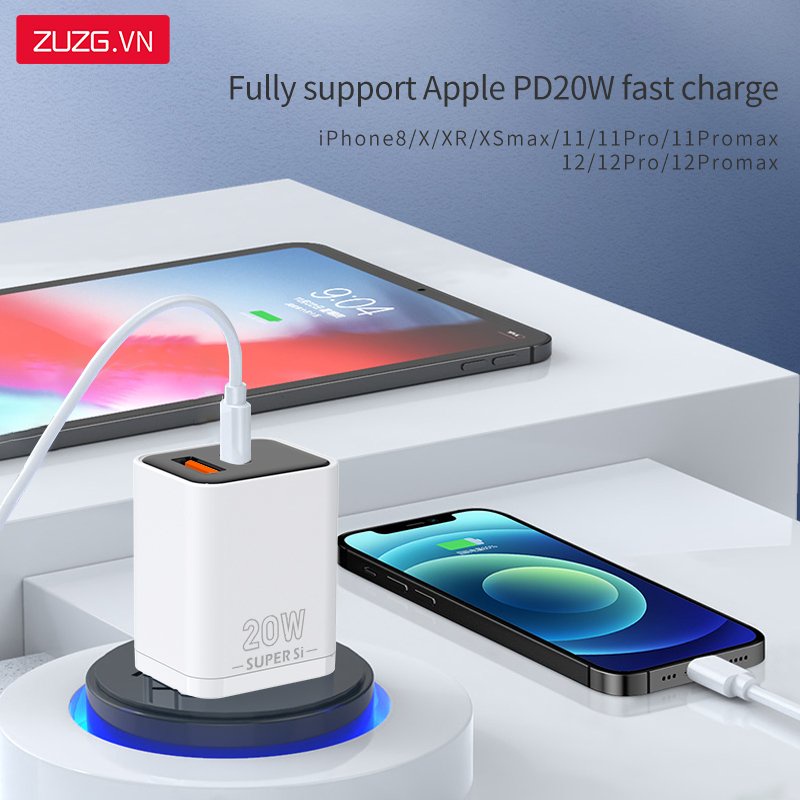 Củ sạc nhanh 20w ip chính hãng ZUZG PD02