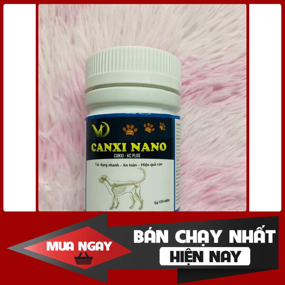 Canxi nano chó mèo cho chó bầu phục hồi bị hạ bàn tai cụp (150viên/lọ)