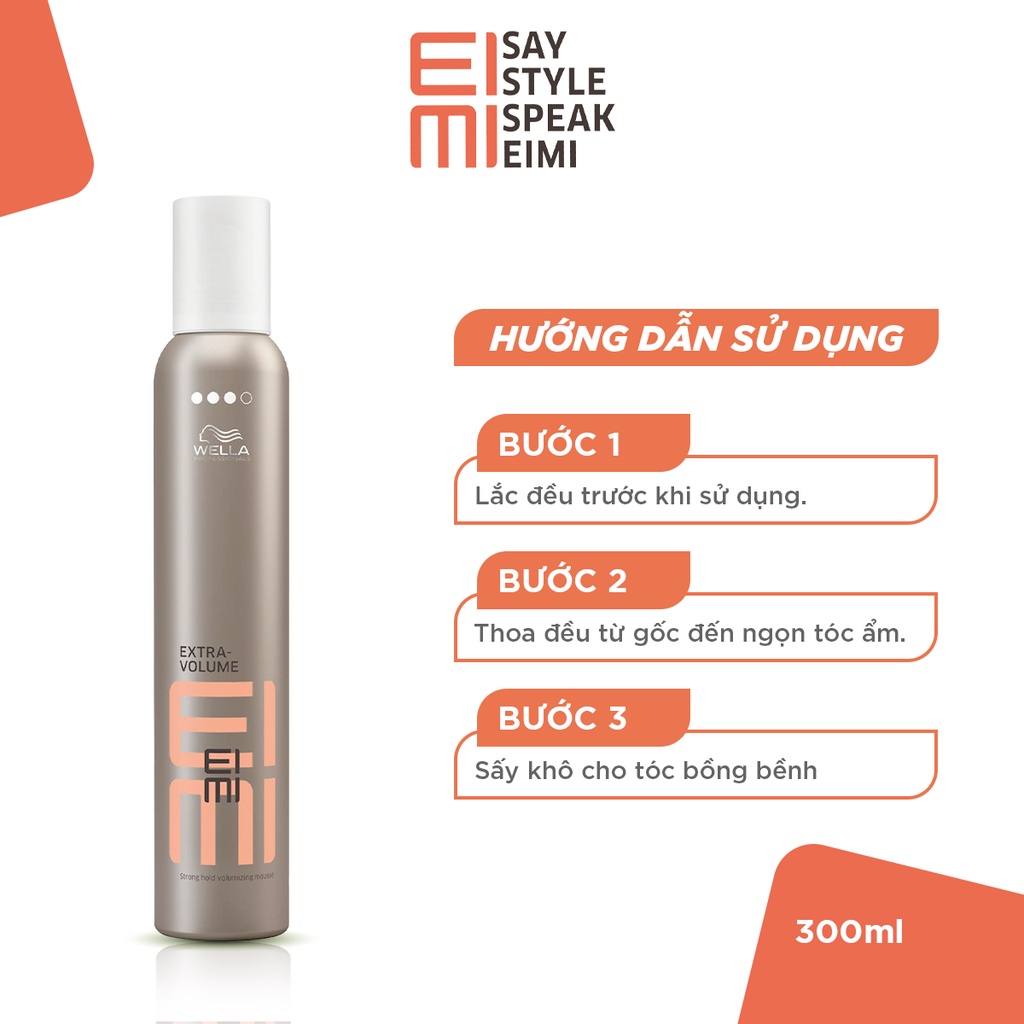 Bọt Tạo Độ Phồng Cho Tóc Wella EIMI Giữ Nếp Hoàn Hảo Extra Volume Strong Hold Volumising Mousse