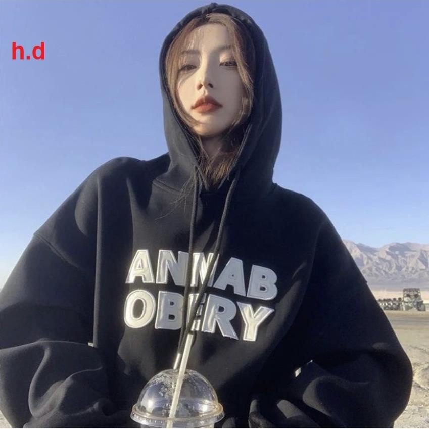 Áo hoodie ANNAB siêu hothit, chất nỉ ngoại Form thụng freesize unisex hàng mũ 2 lớp to đẹp hình in sắc nét