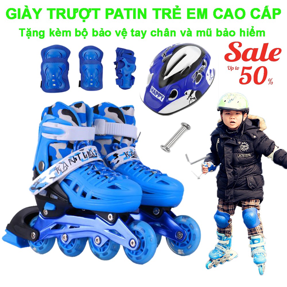 Mua Ba Tanh, Giày Trượt Patin Trẻ Em Cao Cấp Mẫu Mới PT-374 ( Tặng Kèm Bộ Bảo Vệ Tay Chân Và Mũ Bảo Hiểm )