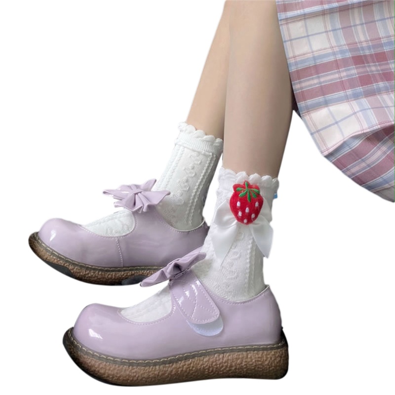 Tất Dệt Kim Phối Nơ Phong Cách Lolita Đáng Yêu Cho Nữ