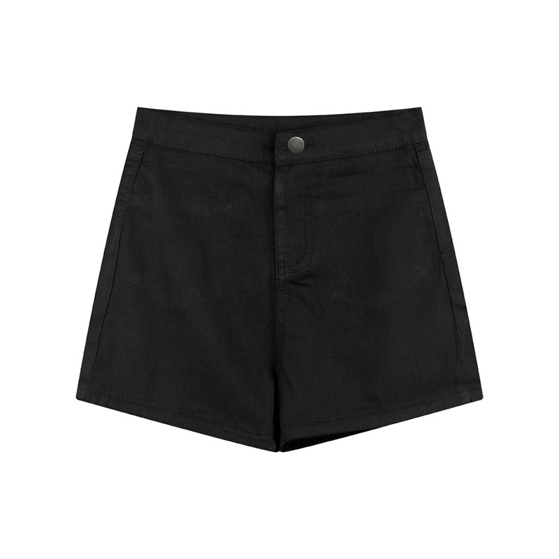 Quần Short Denim Màu Đen Lưng Cao Thời Trang Hàn Quốc Quyến Rũ Cho Nữ