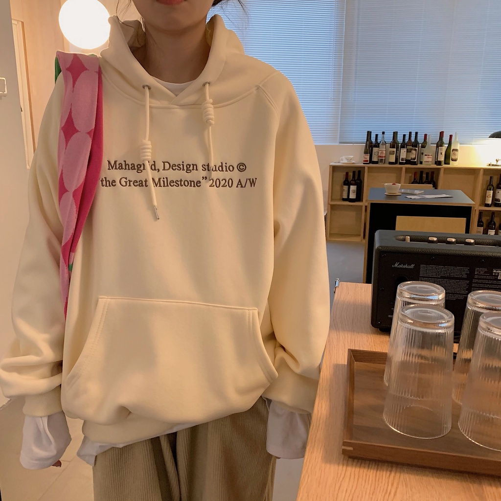 Áo hoodie dài tay dáng rộng in chữ cá tính trẻ trung 47314 | BigBuy360 - bigbuy360.vn