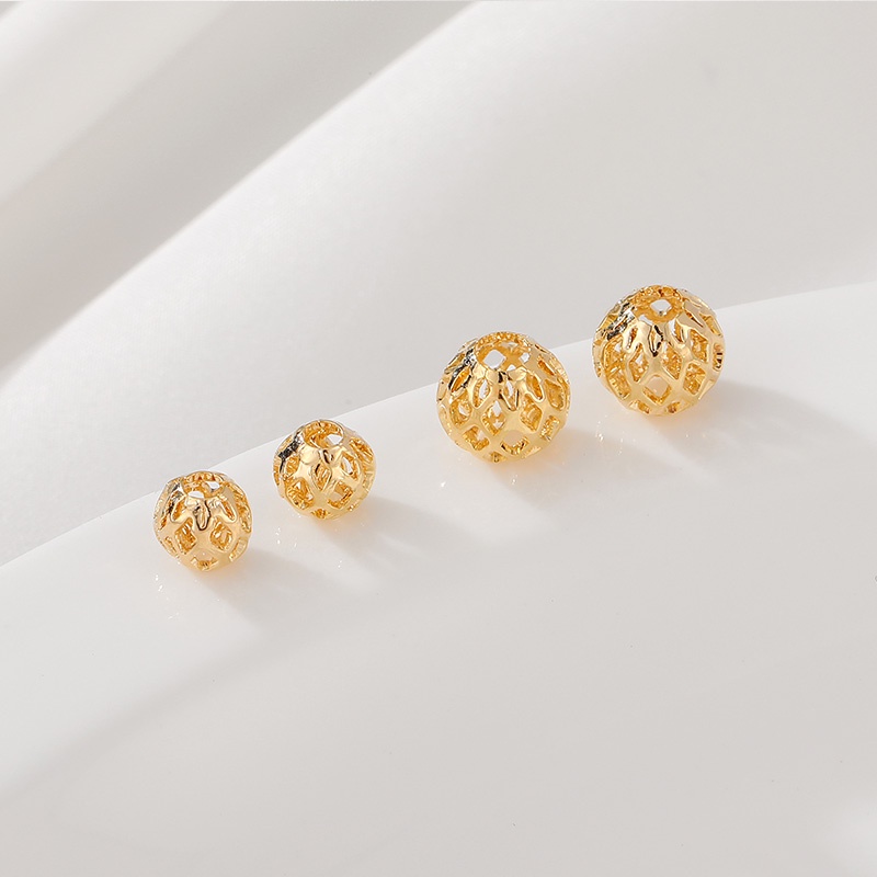 Hạt Xâu Trang Sức Bằng Đồng 14K Màu Vàng Kim Cương diy