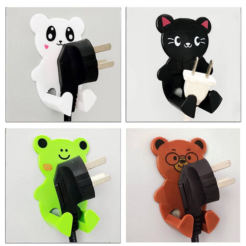 Móc Dán Tường Hình Thú Giữ Dây Điện, Kẹp Nẹp Phích Cắm Treo Đa Năng Sạc Điện Thoại