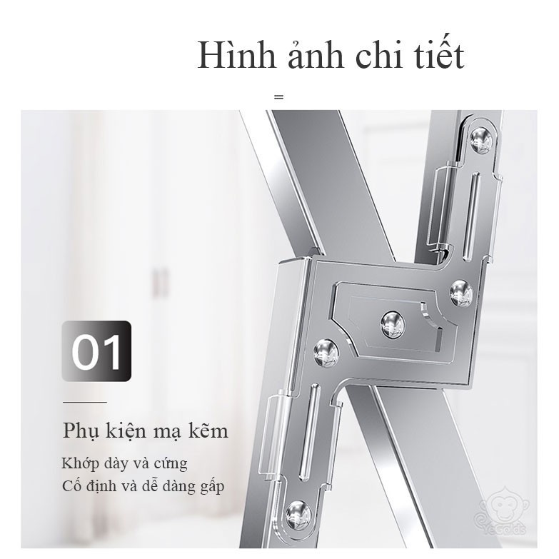 Giá phơi quần áo inox kiểu gập, Phơi chăn co giản đến 2 mét - Home and Garden