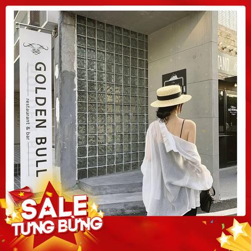 ÁO SƠ MI GIẤY FORM RỘNG TAY DÀI - ÁO KHOÁC NGOÀI VOAN LỤA MỀM -Hàng nhập khẩu