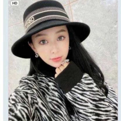 Mũ dạ vành cụp đai sang chảnh