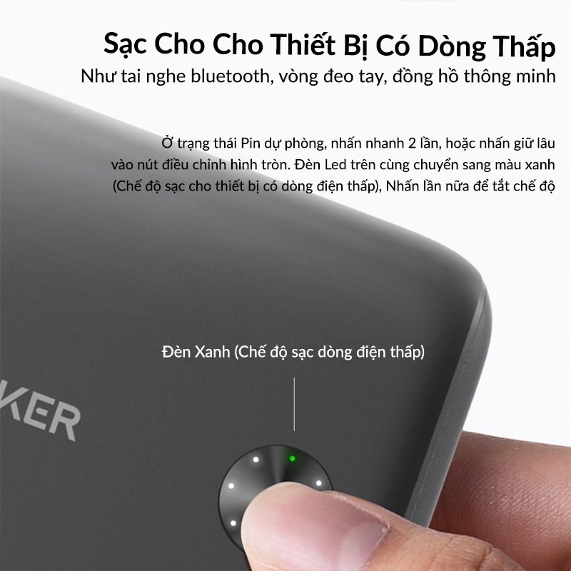 Củ Sạc Anker Powercore Fusion 10000Mah A1623 Hỗ Trợ Sạc Nhanh Pd 20W Kiêm Sạc Dự Phòng 2 Cổng Usb A + Type C