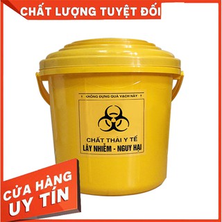 THÙNG RÁC NHỰA Y TẾ 10 LÍT NẮP XOAY
