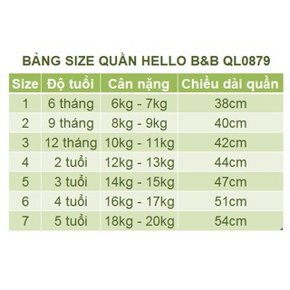 Quần bông Hello B&B - Hello BB QL0879