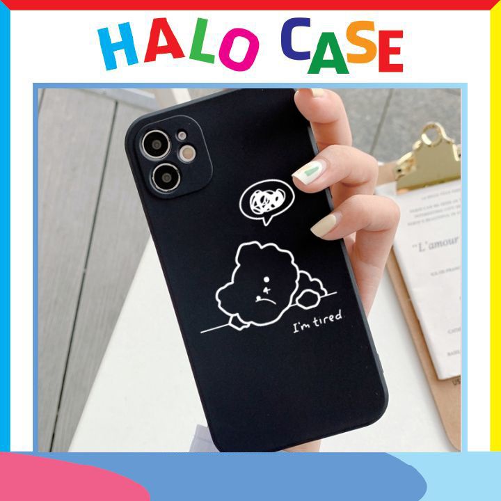 Ốp lưng iphone cạnh vuông Gấu ti.red 5/5s/6/6plus/6s/6splus/7/7plus/8/8plus/x/xr/xs/11/12/pro/promax - Halocase