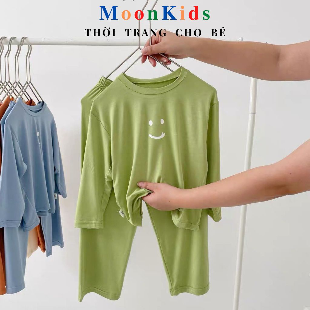 Bộ Thun Lạnh Dài Tay Cho Bé ✨sờ là sướng nhìn là thíc✨ 5 Màu cotton co giãn 4 chiều thấm hút mồ hôi cực tốt