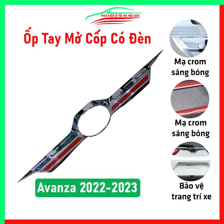 Ốp tay mở cốp mạ crom Avanza 2022-2023 trang trí xe chống va đập hiệu quả