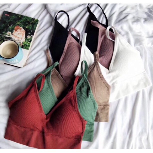 FREESHIP XTRA Áo Bra Nữ-Áo Bra Gân Chiết Eo Tập GymFREESHIP Bra Hở Vai Siêu hot