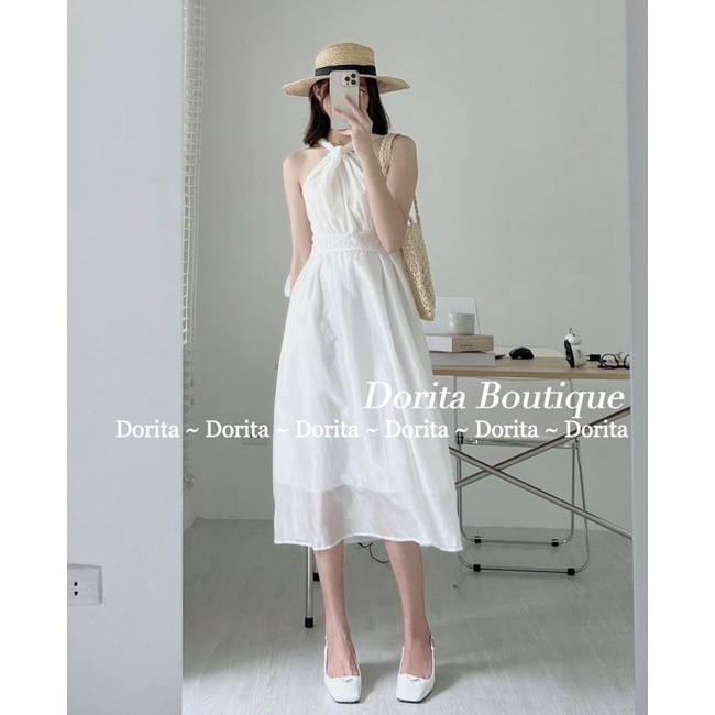 Váy xoắn ngực hở vai, Đầm hở vai xoắn ngực Hàn Quốc - Dorita Boutique