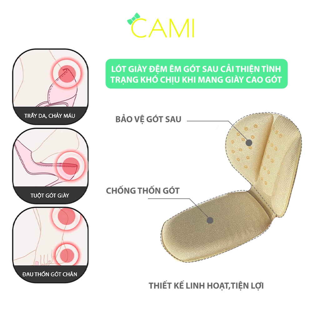 1 cặp lót giày hình con sò 2 trong 1 bảo vệ gót chân, chống trầy gót, dễ dàng di chuyển - cami - CMPK274