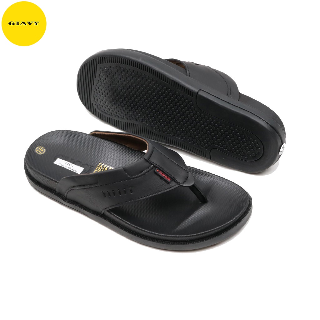 Dép kẹp nam, dép kẹp quai da đế cao DU5793/12 - GIÀY GIAVY