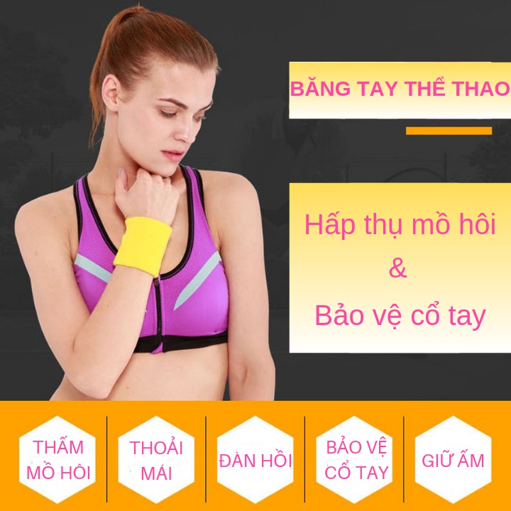 Băng Cổ Tay Thể Thao Thấm Mồ Hôi PKCB - Co Giãn Thoáng Khí Mềm Mại - Nhiều Màu Sắc - Nam Nữ Đều Dùng Được