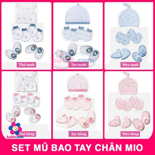 COMBO 1 Chiếc Mũ, 2 Đôi Bao Tay, 2 Đôi Bao Chân MioMio Cho Bé - Được Chọn Mẫu Mio