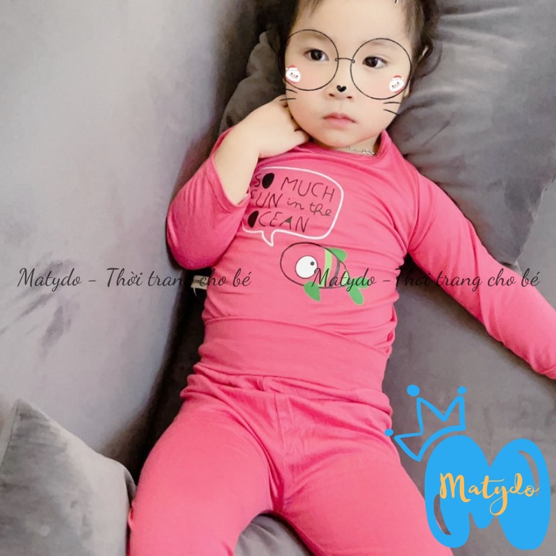 Quần áo trẻ em đồ bộ áo quần dài tay bo ống cạp cao cho bé trai bé gái nằm điều hòa BD07