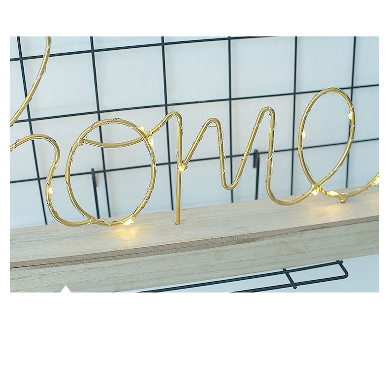 Đèn led decor phòng, quán cafe hình chữ home và love